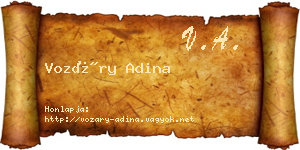 Vozáry Adina névjegykártya